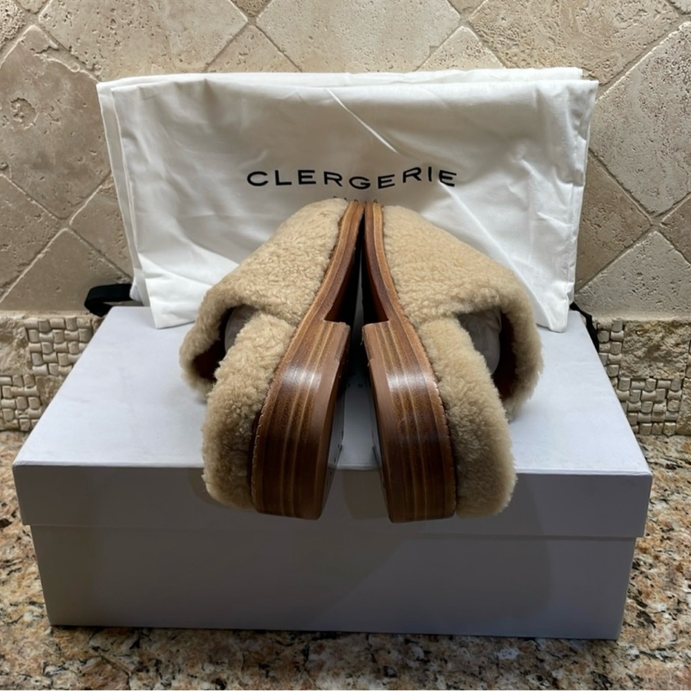 ROBERT CLERGERIE PARIS, GILLIEF, SHEARLING MULES, SIZE US 8.5, EU 38.5 - Picture 6 of 11